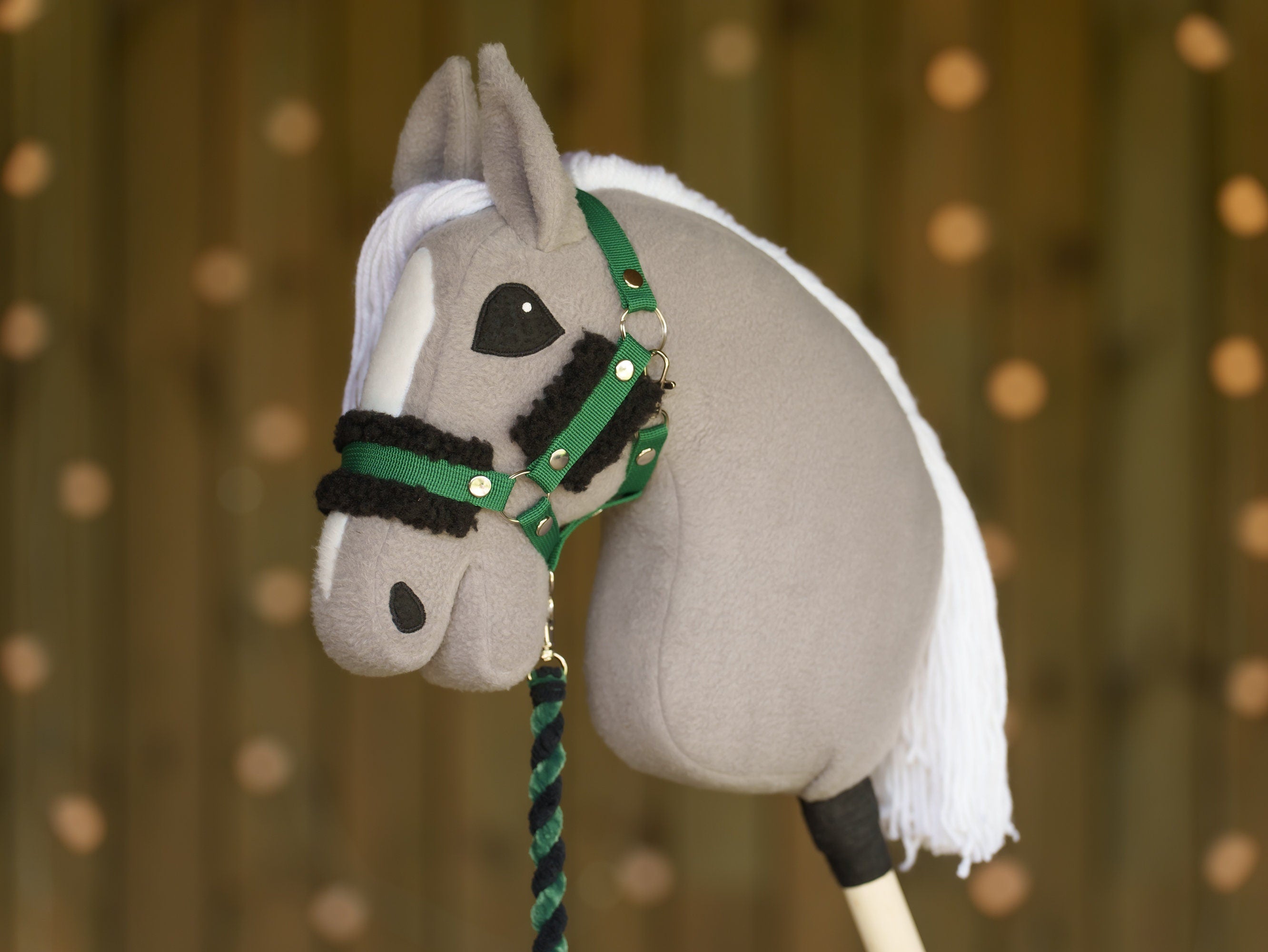Hobbyhorse Halter with Soft Black Fur – Fits A3 & A4 Hobbyhorses