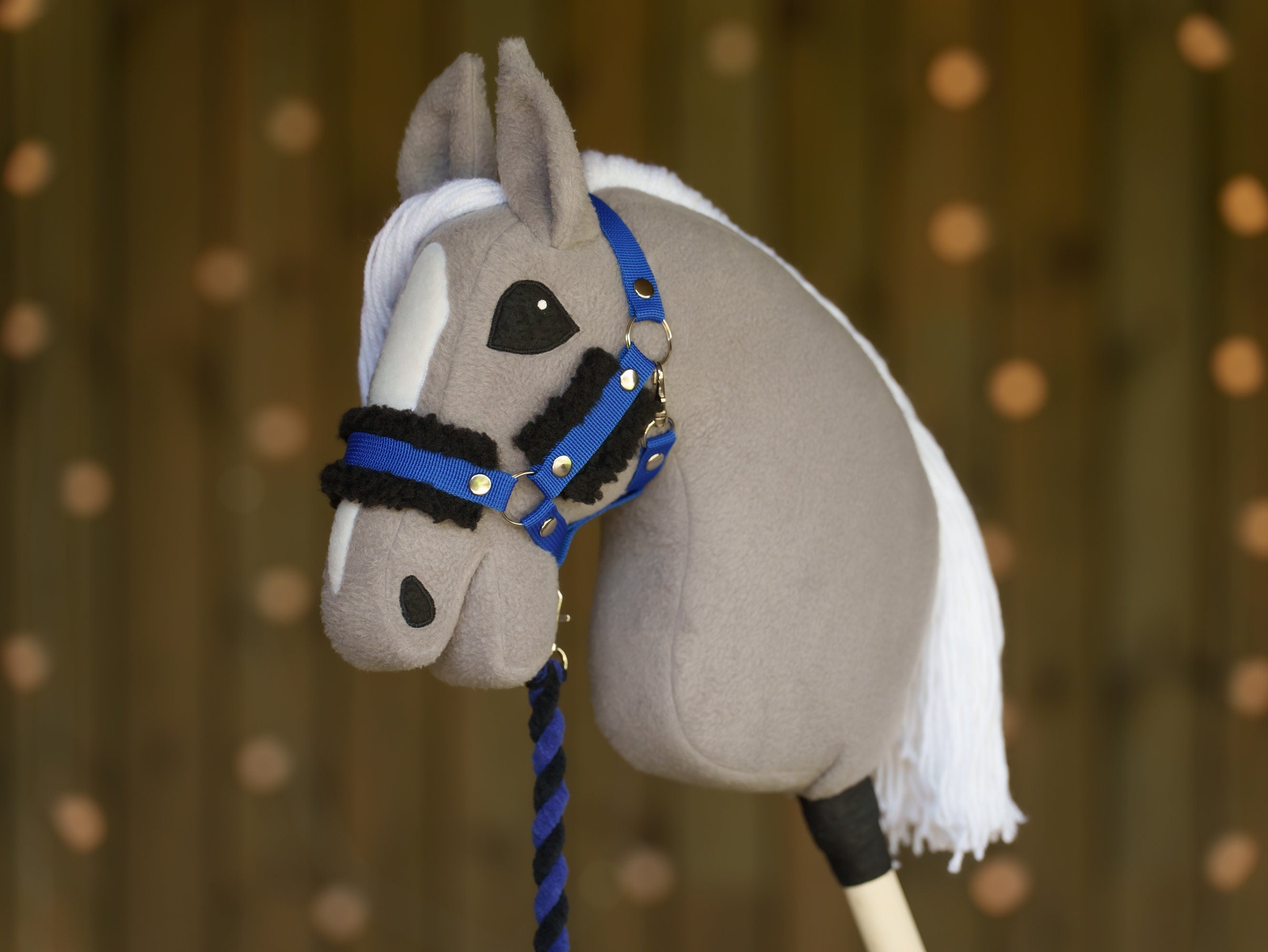 Hobbyhorse Halter with Soft Black Fur – Fits A3 & A4 Hobbyhorses