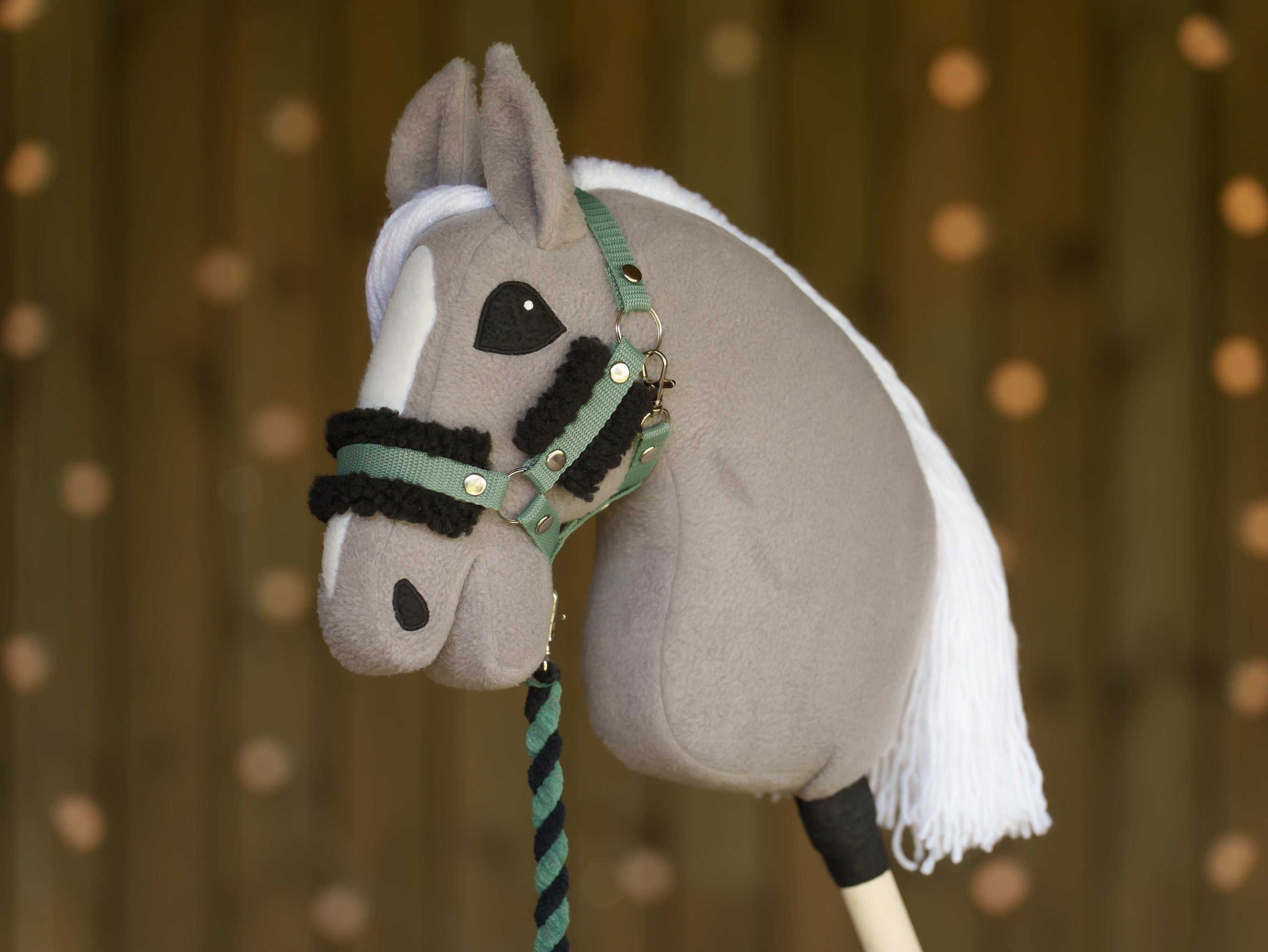 Hobbyhorse Halter with Soft Black Fur – Fits A3 & A4 Hobbyhorses