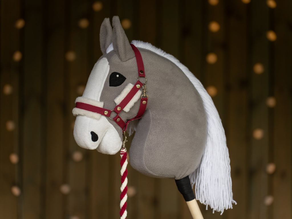 Hobbyhorse Halter with Soft cream Fur – Fits A3 & A4 Hobbyhorses